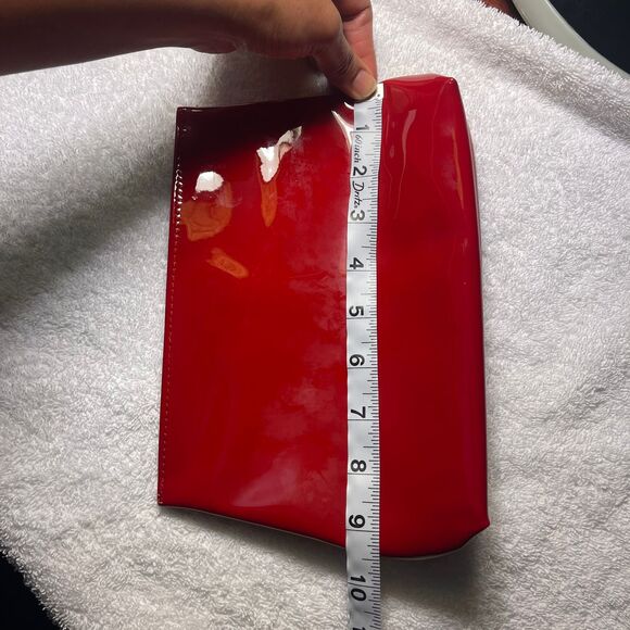 Yves Saint Laurent YSL Beaute Red Makeup Cosmetic Pouch Lips Zipper Pull - Picture 7 of 11